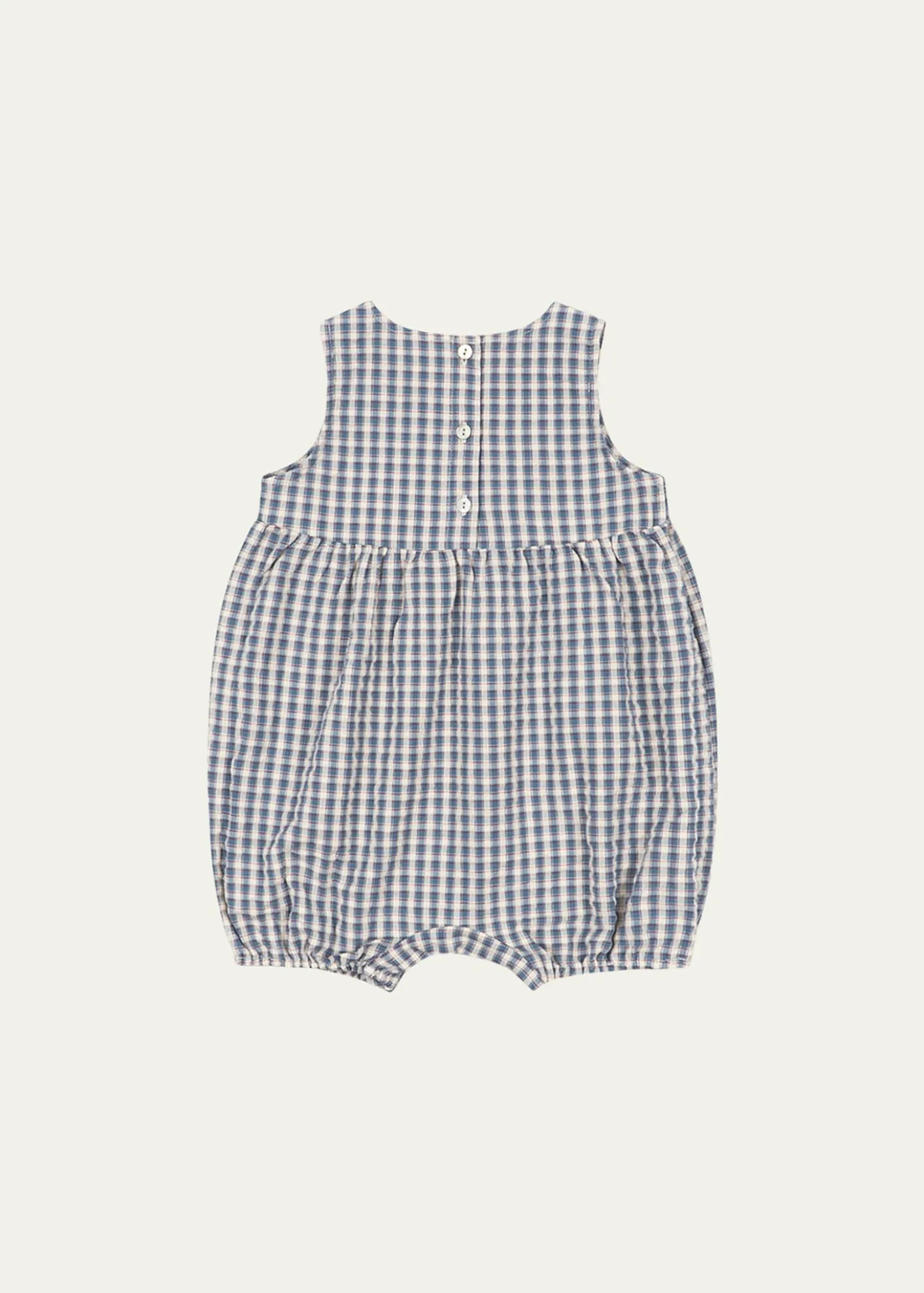 Konges SlojdBoy's Kim Gingham Organic Cotton Romper, Size 0M-18M