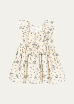 Konges SlojdGirl's Cianna Floral Organic Cotton Dress with Bows, Size 18M-10