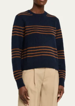 KuleSKN Striped Pointelle Cashmere Sweater