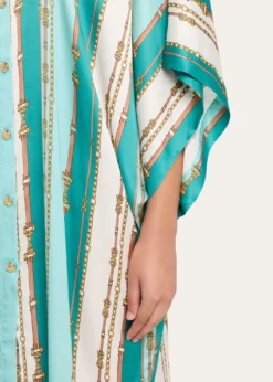 La BlancaWrena Belt Striped Maxi Shirtdress Coverup