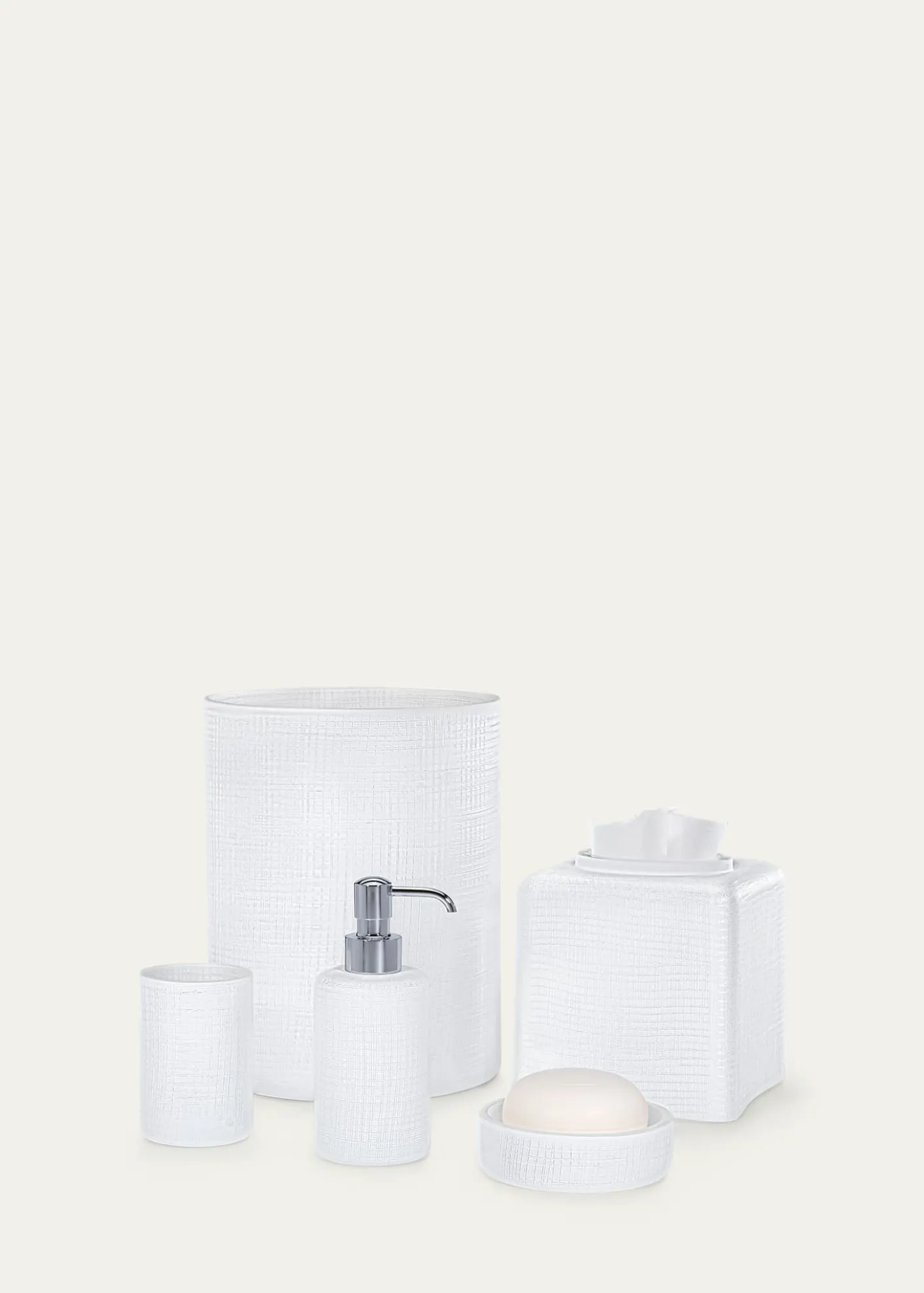 LabrazelCambric Glass Soap Dispenser, White Enamel