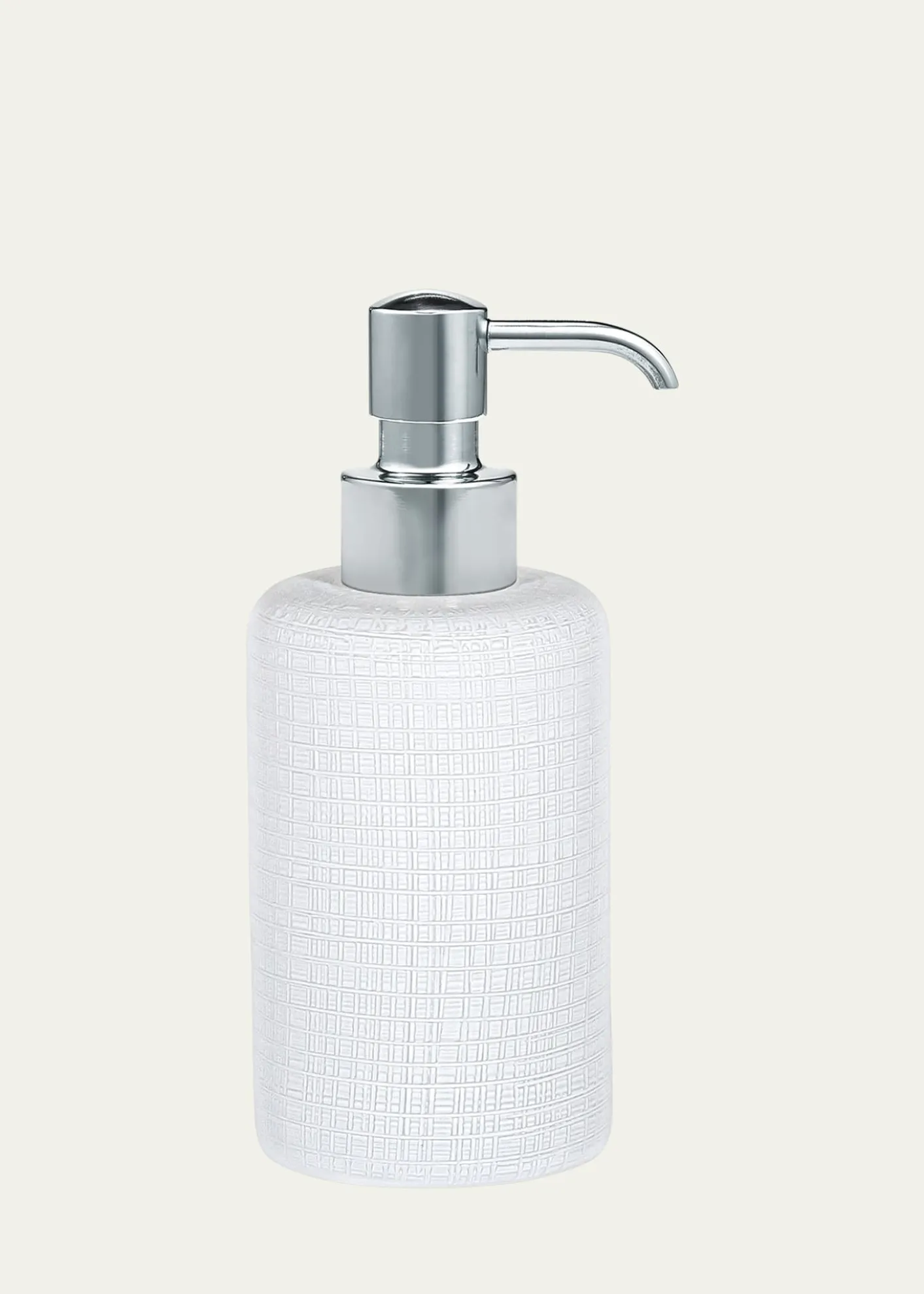 LabrazelCambric Glass Soap Dispenser, White Enamel