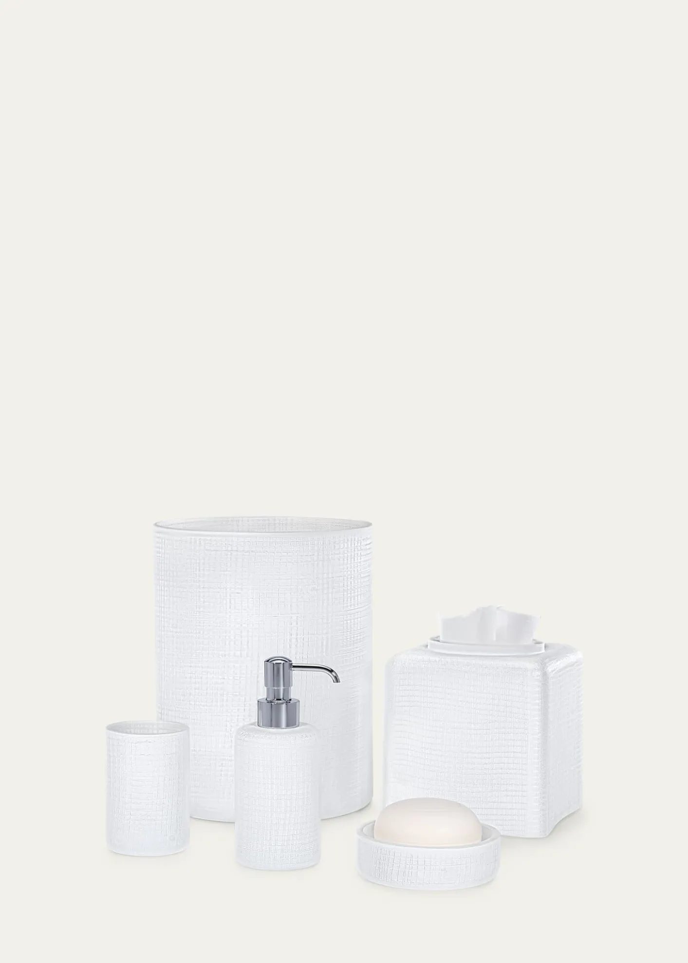 LabrazelCambric Glass Tissue Box Cover, White Enamel