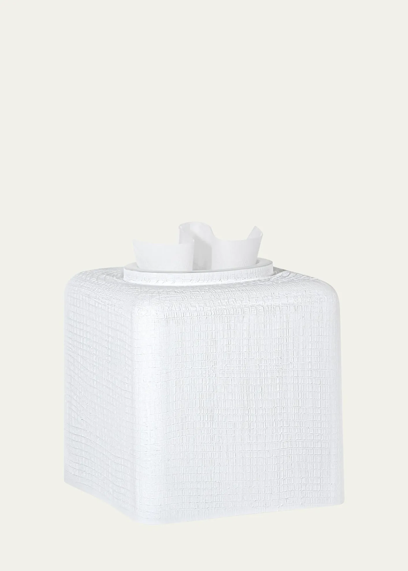 LabrazelCambric Glass Tissue Box Cover, White Enamel