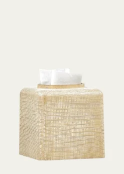 LabrazelWoven Tissue Box Cover, Gold