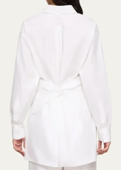 Lafayette 148 New YorkConvertible Long-Sleeve Poplin Shirt