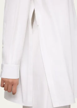 Lafayette 148 New YorkConvertible Long-Sleeve Poplin Shirt