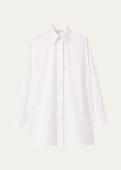 Lafayette 148 New YorkConvertible Long-Sleeve Poplin Shirt