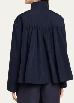 Lafayette 148 New YorkFunnel-Neck Cavalry Twill Jacket