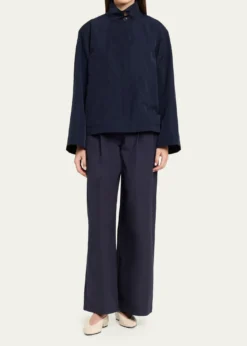 Lafayette 148 New YorkFunnel-Neck Cavalry Twill Jacket