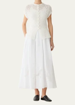 Lafayette 148 New YorkLace-Stitch Cotton Knit Sweater
