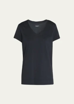 Lafayette 148 New YorkModern V-Neck Short-Sleeve Cotton Jersey Tee