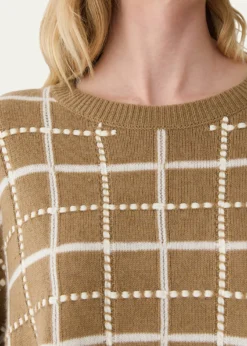 Lafayette 148 New YorkOversized Cashmere-Linen Grid Sweater