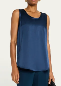 Lafayette 148 New YorkPerla Luxe Reversible Silk Charmeuse Shell