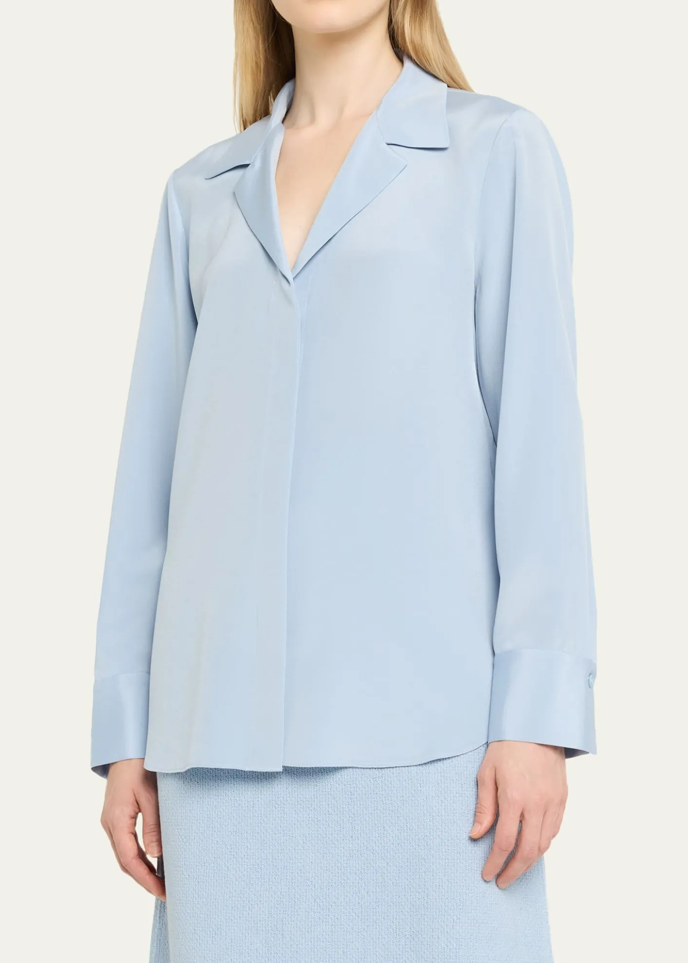 Lafayette 148 New YorkPleated Button-Down Shirt