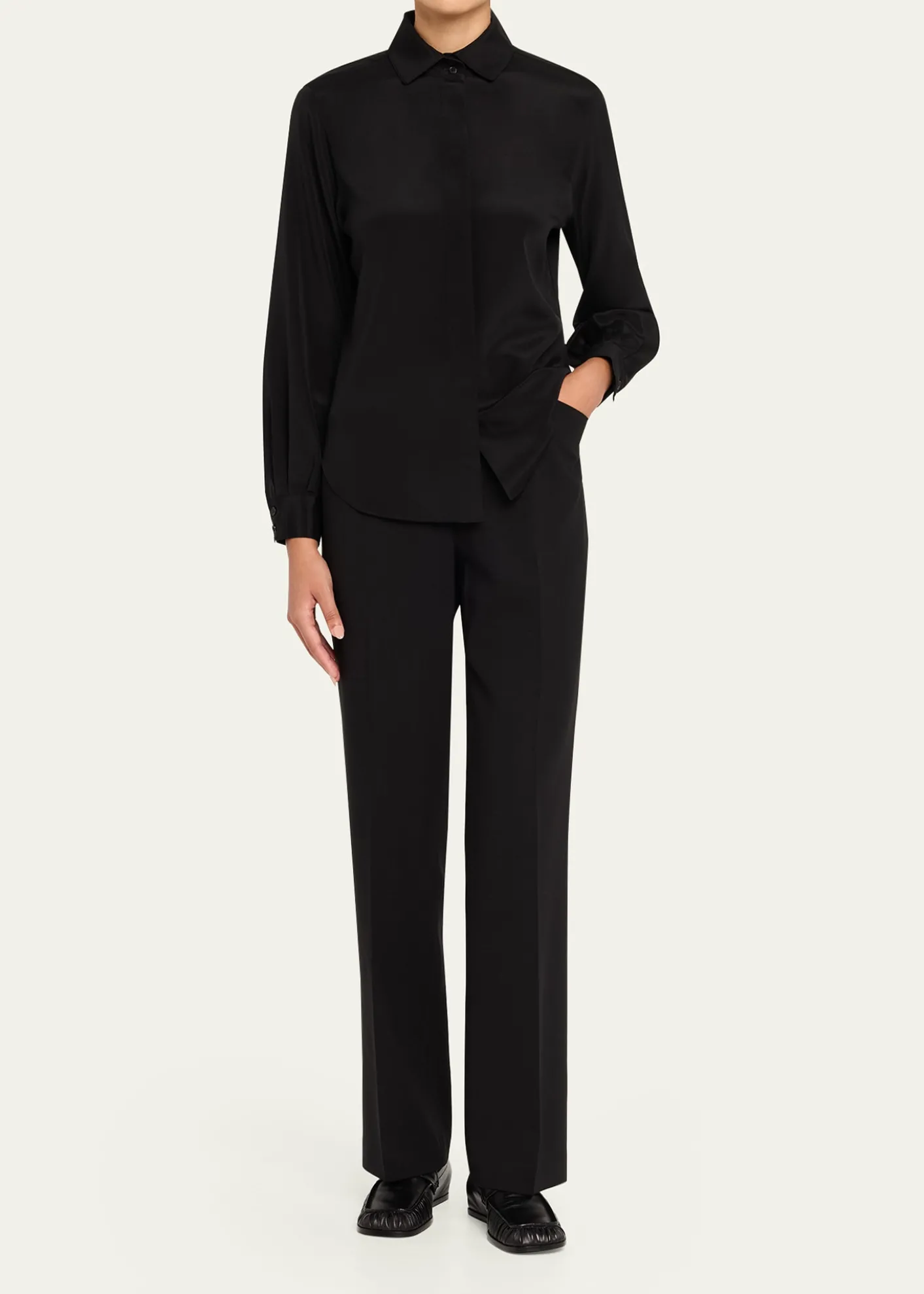 Lafayette 148 New YorkPleated Button-Down Shirt