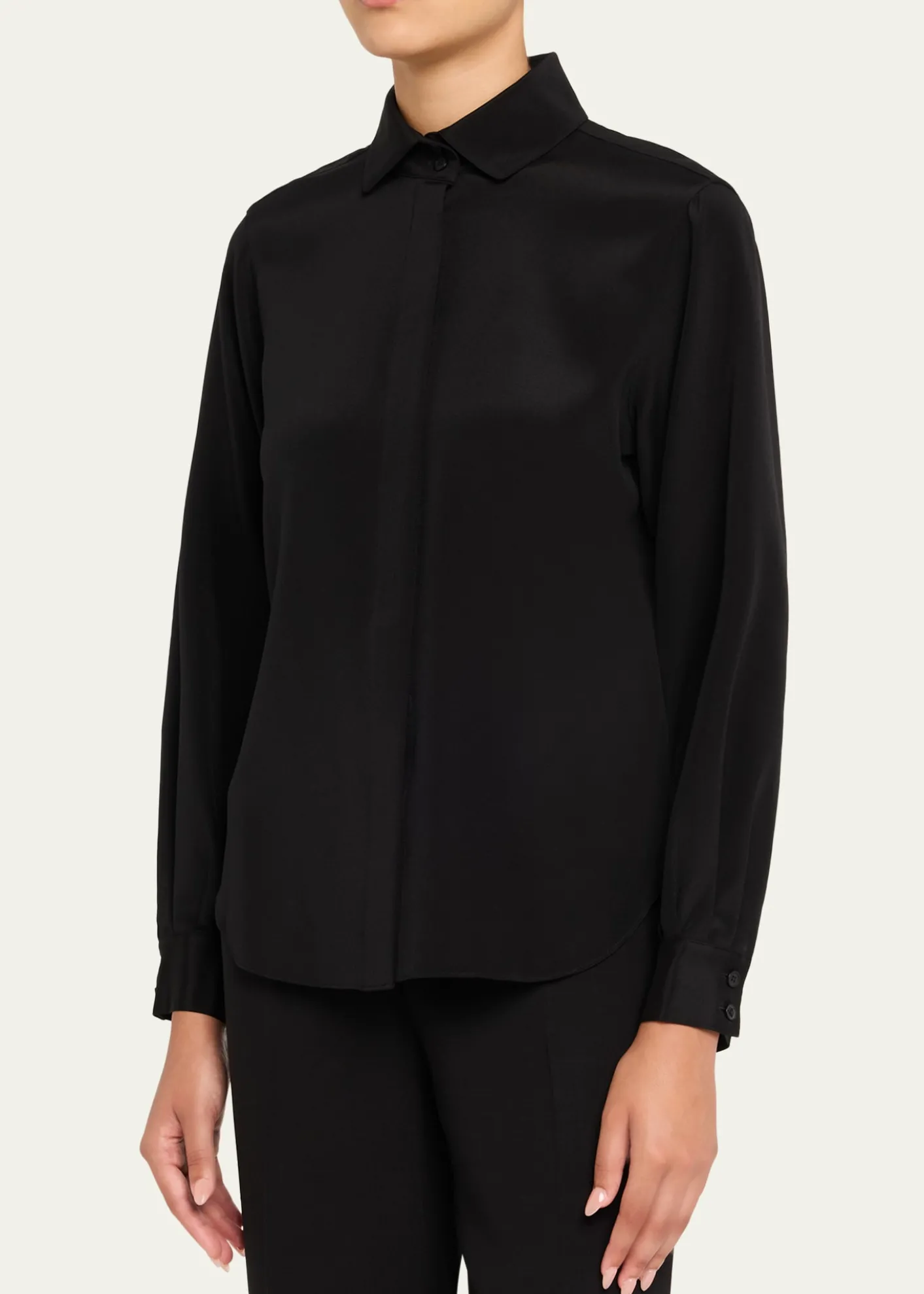 Lafayette 148 New YorkPleated Button-Down Shirt