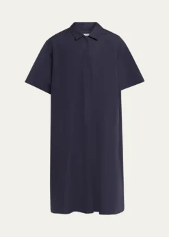 Lafayette 148 New YorkPleated Cotton Shift Shirtdress