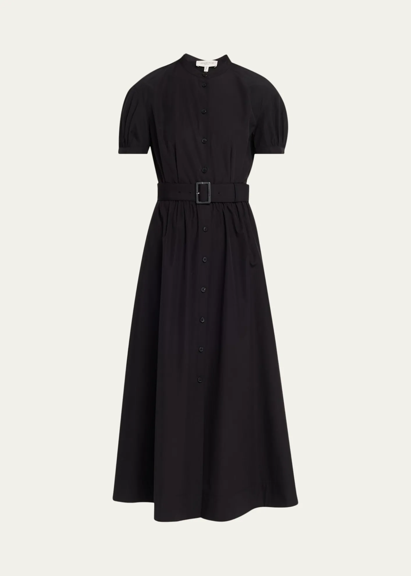 Lafayette 148 New YorkPuff-Sleeve Organic Cotton Poplin Midi Dress