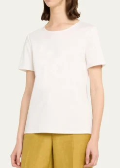 Lafayette 148 New YorkRibbed Crewneck Cotton T-Shirt