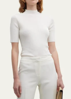 Lafayette 148 New YorkRibbed Mock-Neck Sweater