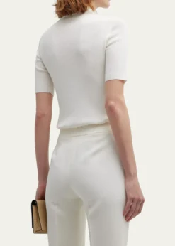 Lafayette 148 New YorkRibbed Mock-Neck Sweater