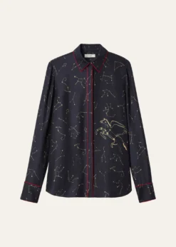 Lafayette 148 New YorkScottie Constellation-Print Silk Twill Blouse