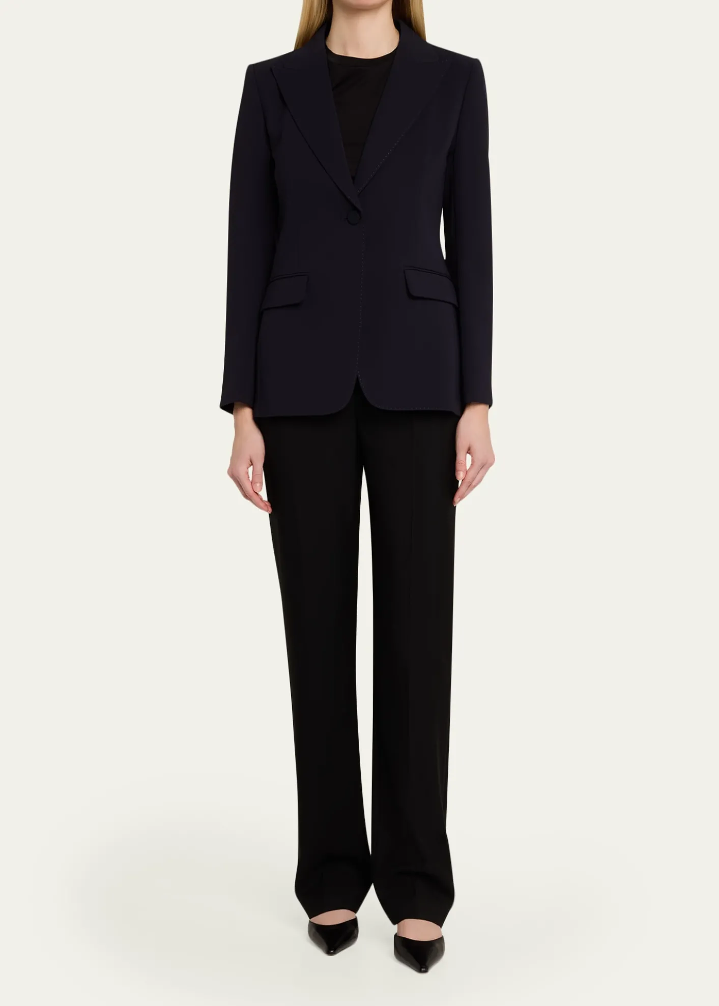 Lafayette 148 New YorkSingle-Button Finesse Crepe Blazer