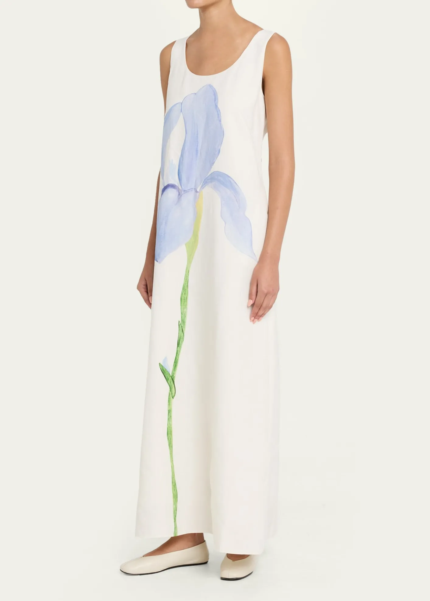 Lafayette 148 New YorkSleeveless Flower Silk-Linen Maxi Dress