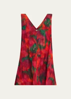 Lafayette 148 New YorkSleeveless Abstract-Print Cotton Blouse