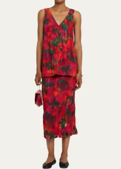 Lafayette 148 New YorkSleeveless Abstract-Print Cotton Blouse
