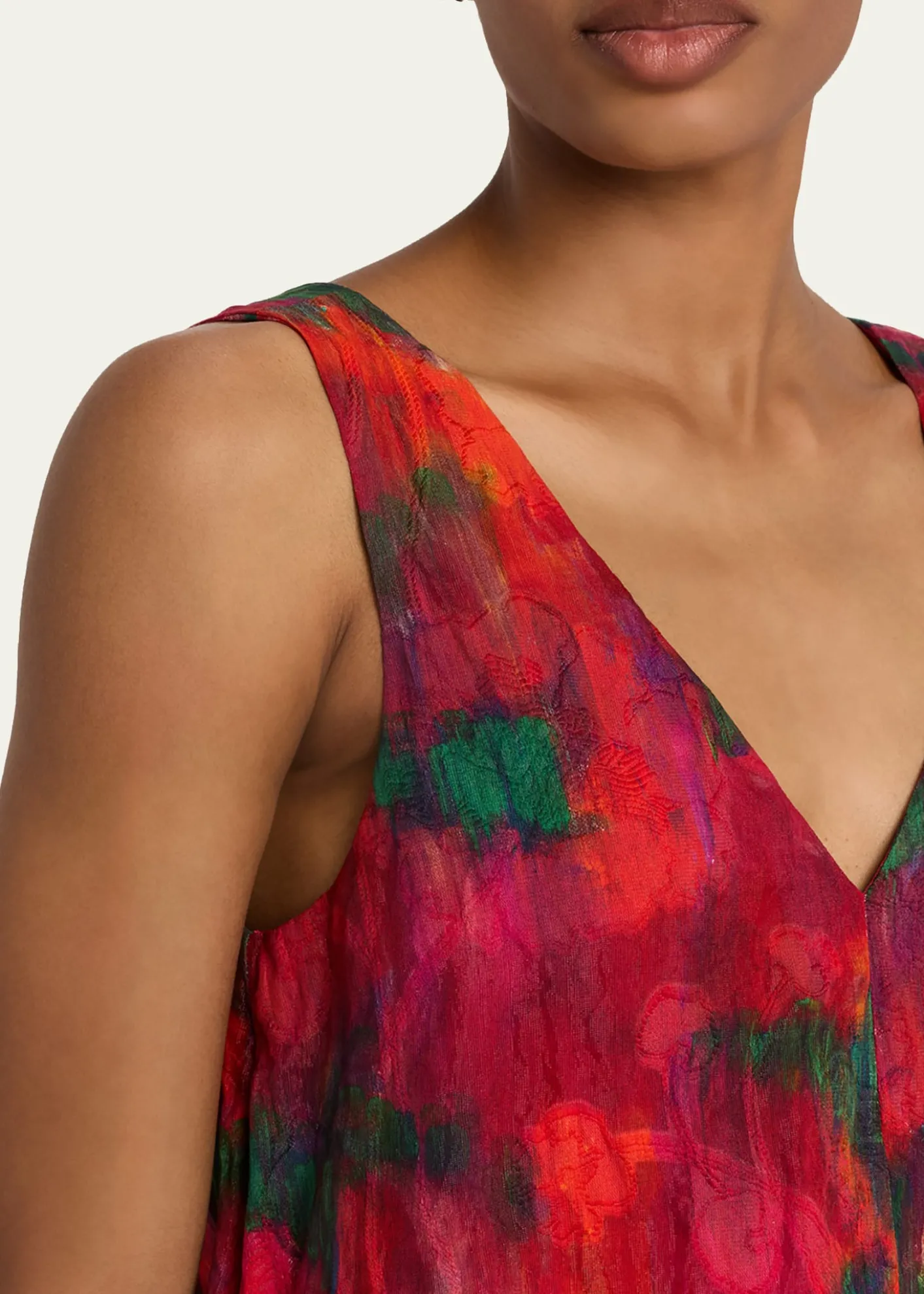 Lafayette 148 New YorkSleeveless Abstract-Print Cotton Blouse