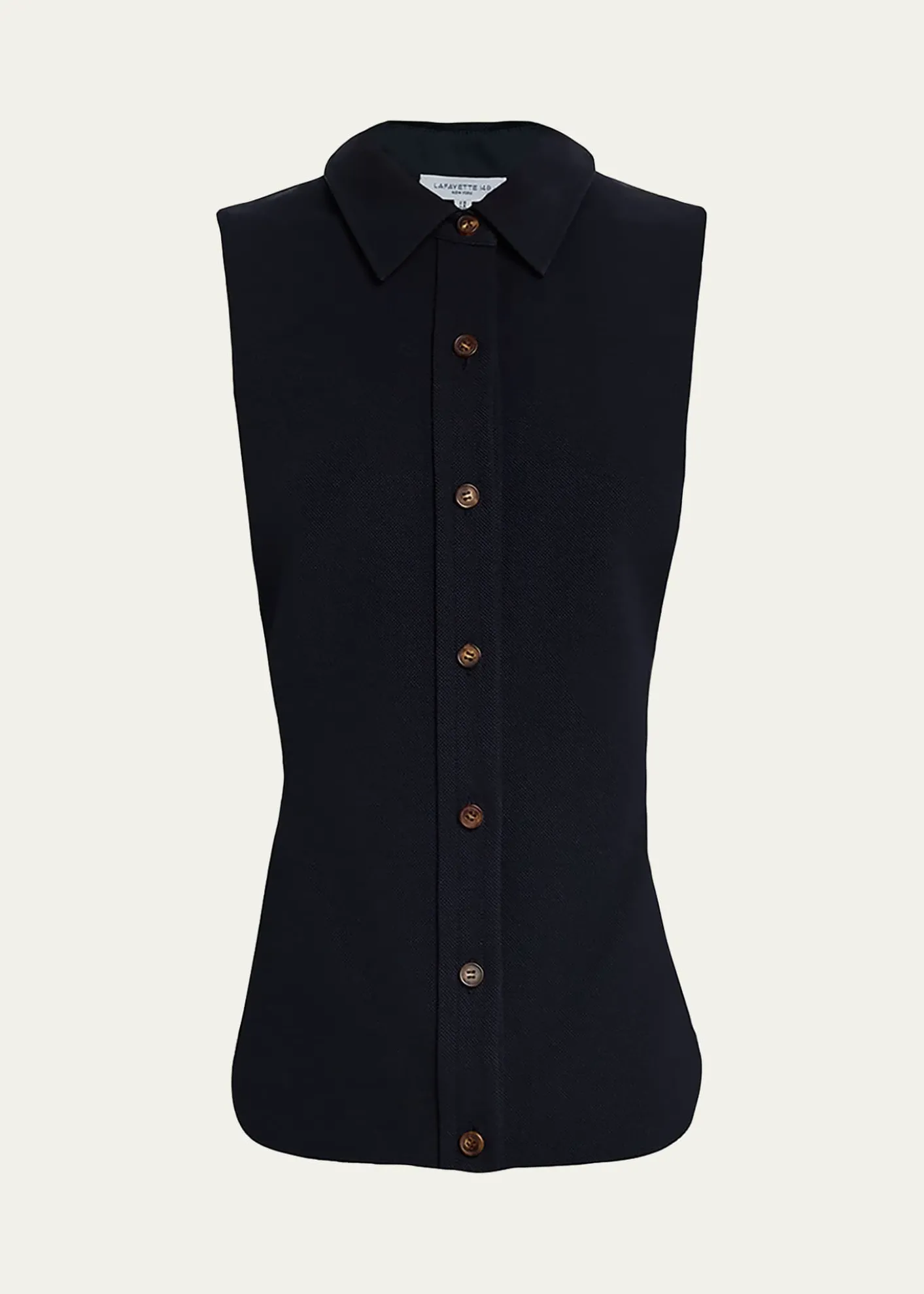 Lafayette 148 New YorkSleeveless Cotton Pique Shirt