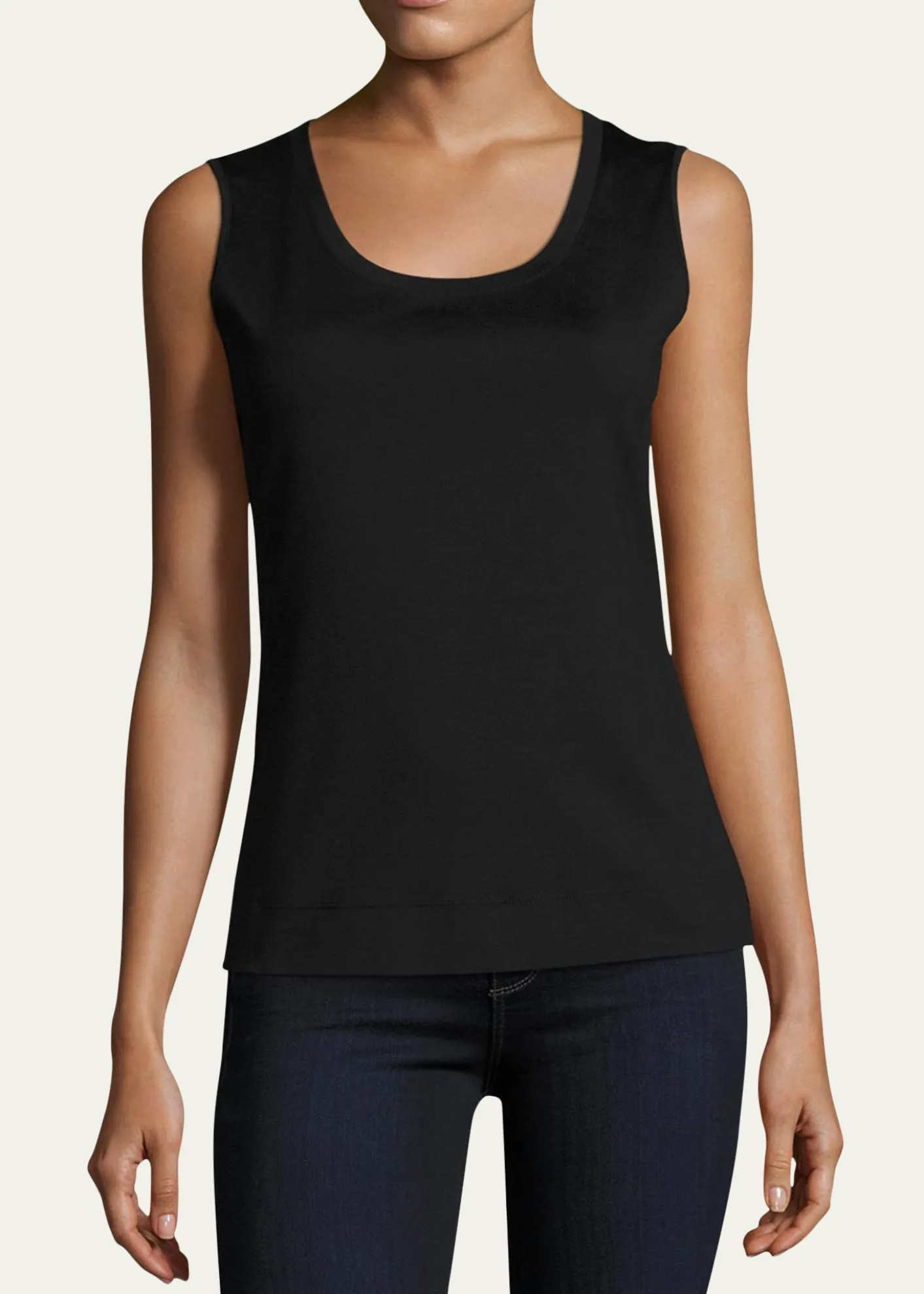 Lafayette 148 New YorkStretch Cotton Scoop Neck Tank