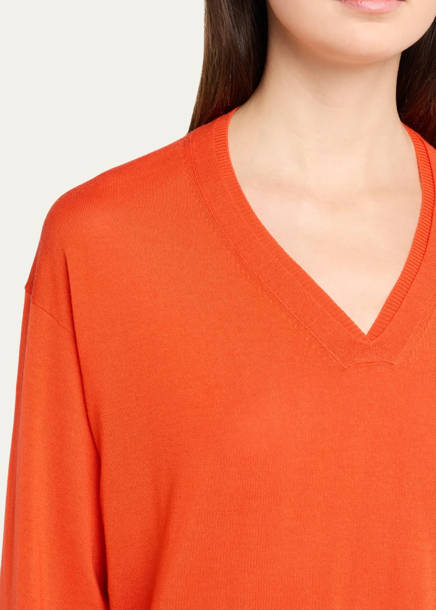 Lafayette 148 New YorkV-Neck Merino Wool Knit Sweater