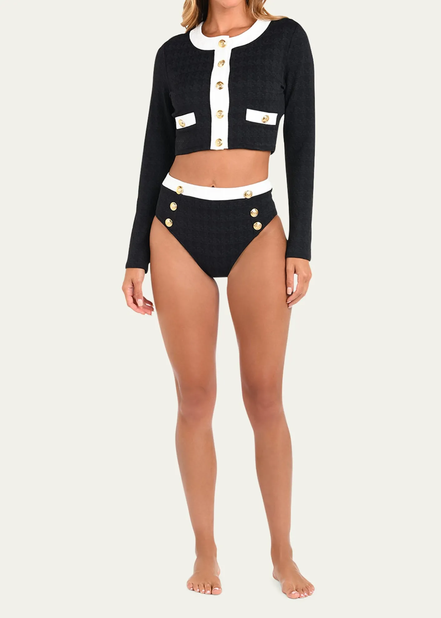 L'AgenceAdaline Colorblock Chic Swim Cardigan