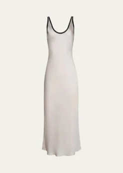 L'AgenceAkiya Contrast-Trim Maxi Dress