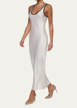 L'AgenceAkiya Contrast-Trim Maxi Dress