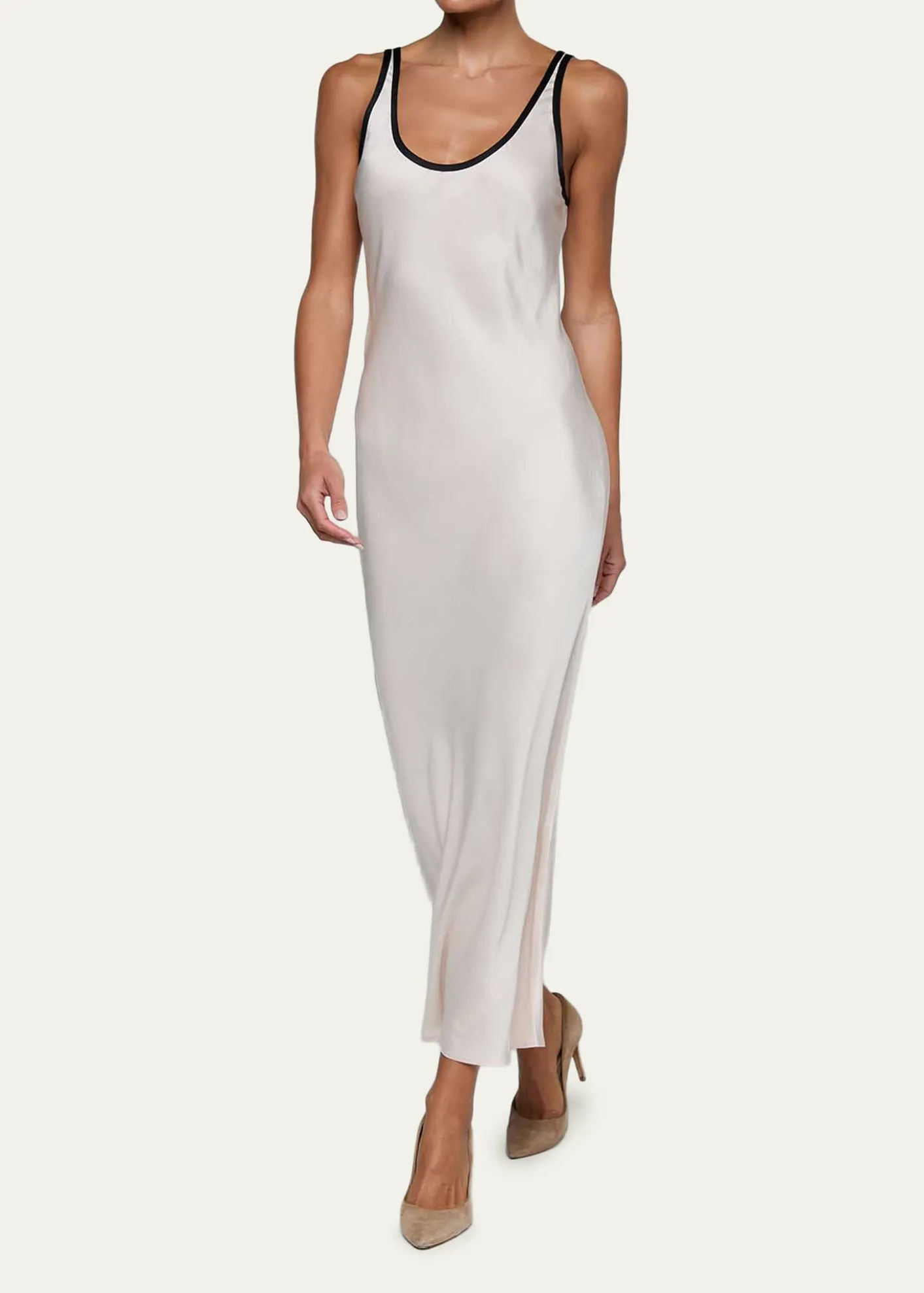L'AgenceAkiya Contrast-Trim Maxi Dress