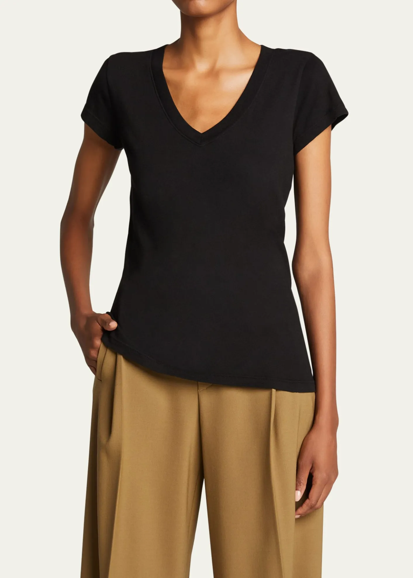 L'AgenceBecca V-Neck Short-Sleeve Tee