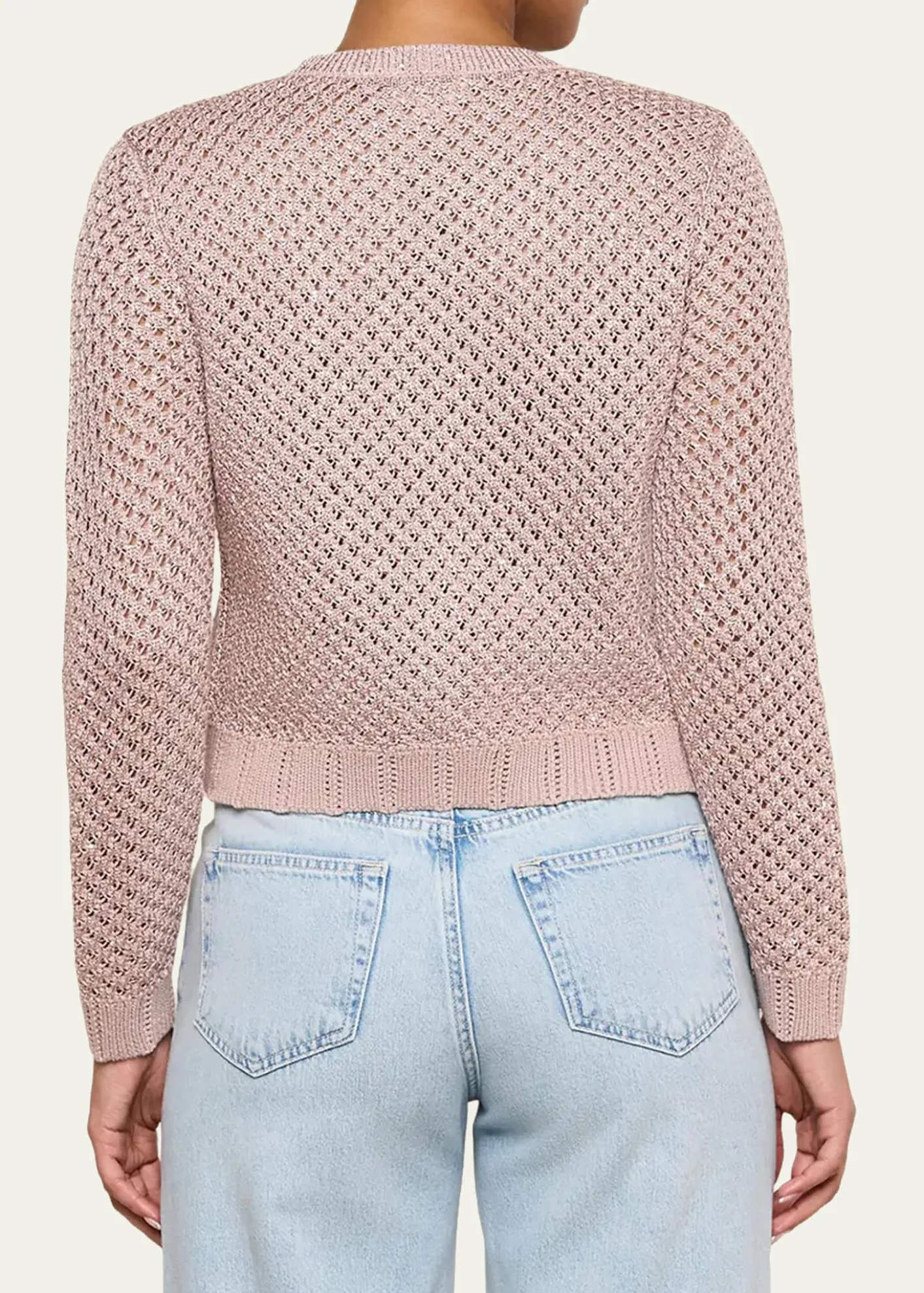 L'AgenceBlanca Sequined Knit Cardigan