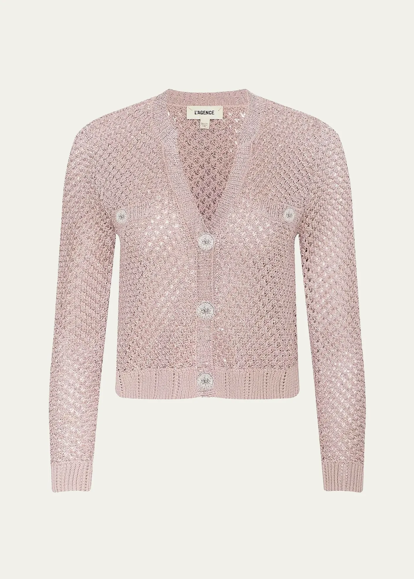 L'AgenceBlanca Sequined Knit Cardigan