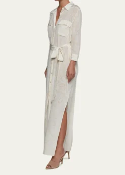L'AgenceCameron Paisley Silk Long Shirtdress