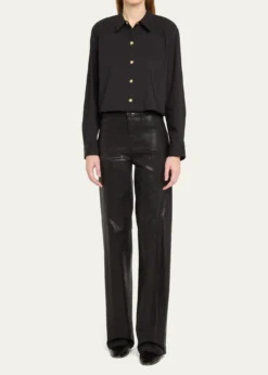 L'AgenceClayton Coated Wide-Leg Jeans