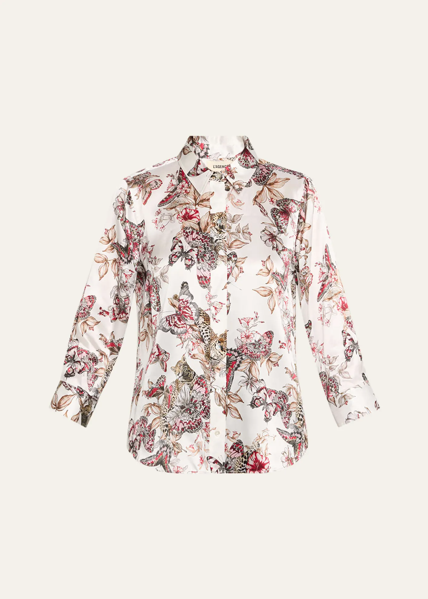L'AgenceDani Silk Button-Front Blouse