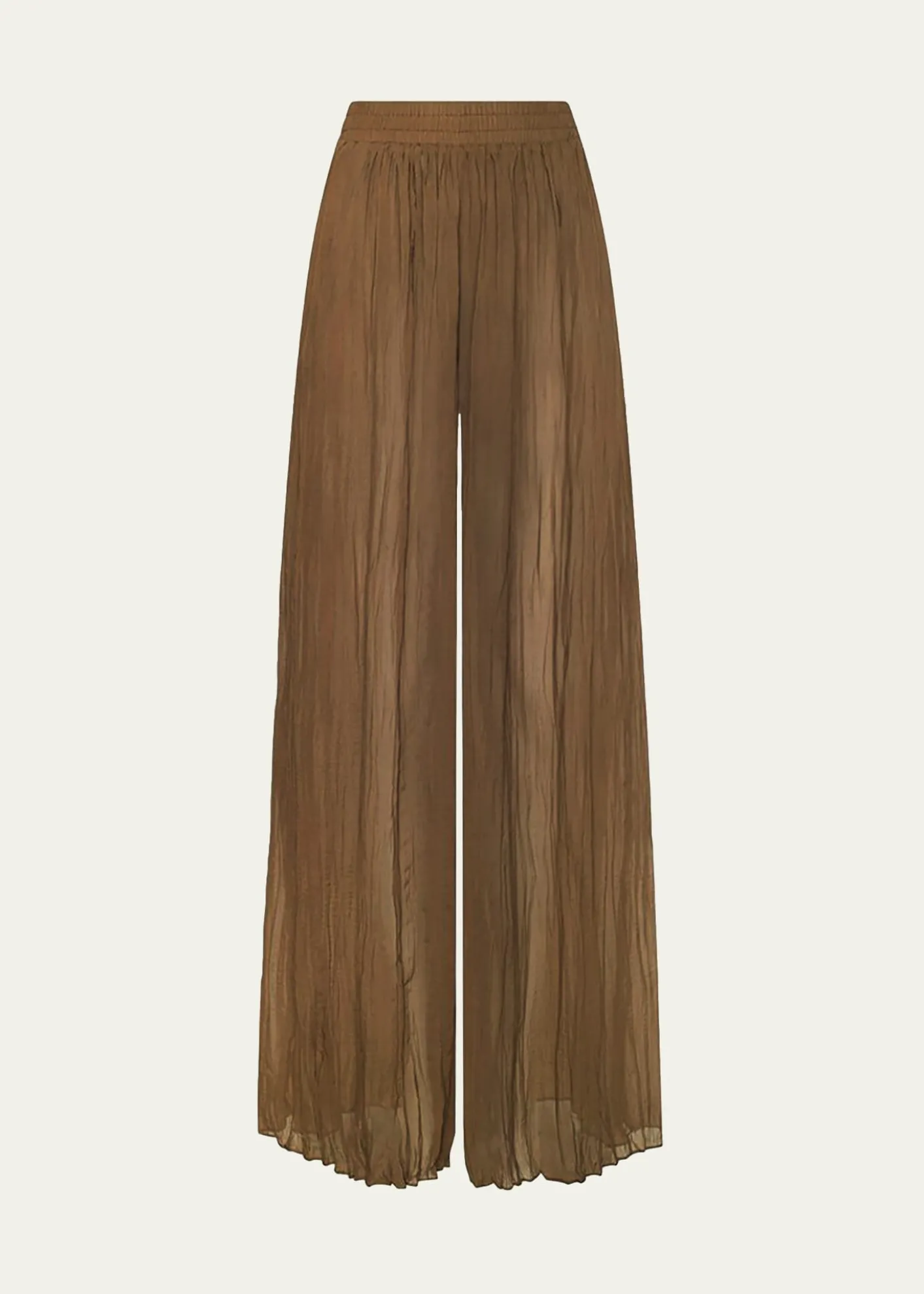 L'AgenceEthel Wide-Leg Crinkled Chiffon Pants