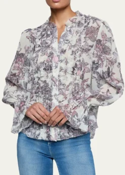 L'AgenceEunice Ruffle-Sleeve Blouse