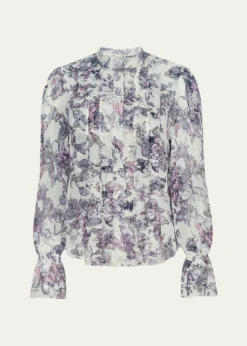 L'AgenceEunice Ruffle-Sleeve Blouse