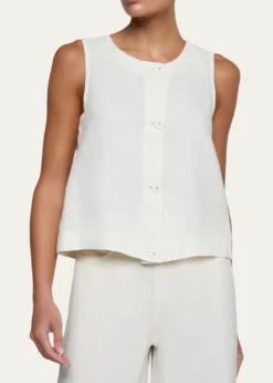 L'AgenceFoster Sleeveless Linen Top