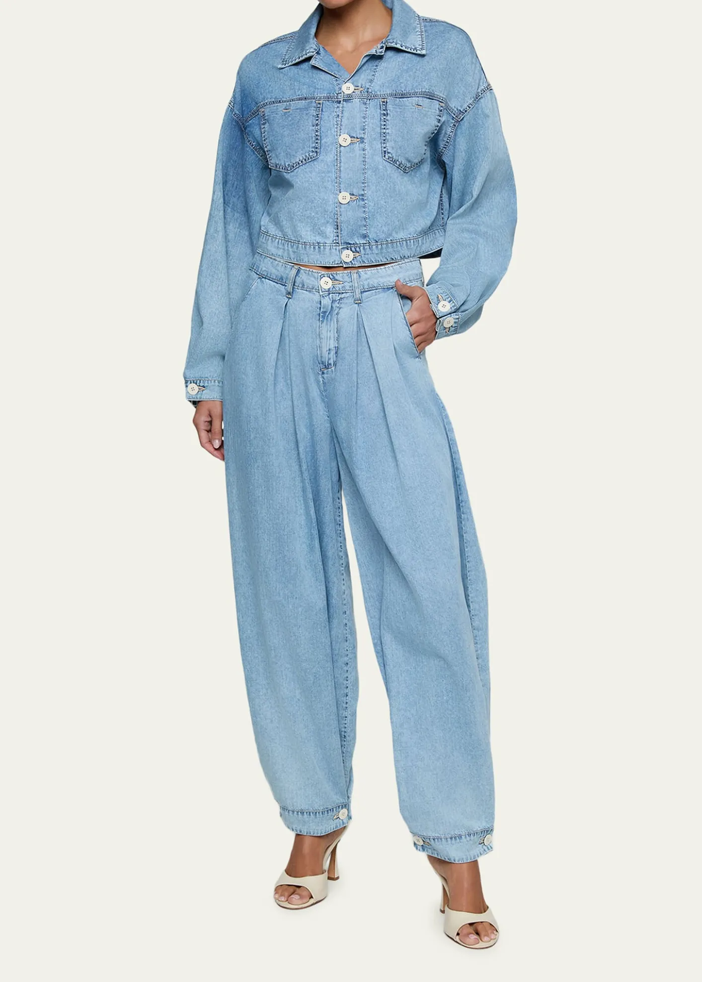 L'AgenceGaines Balloon-Sleeve Denim Jacket